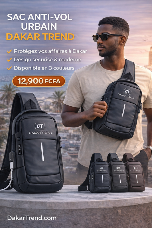 Sac Bandoulière Anti-Vol Premium – Sécurisez vos déplacements à Dakar